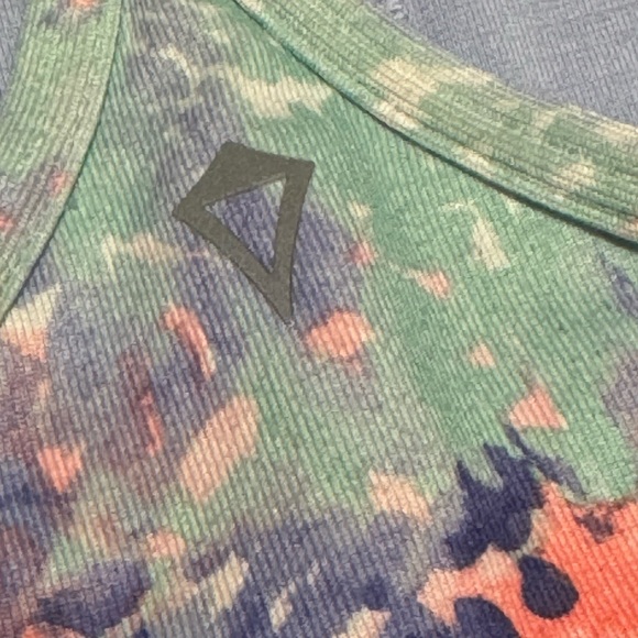 Ivivva By Lululemon Power Y Tank Top Size 12 Girls Blue Coral Mint Dance Workout - Picture 3 of 12